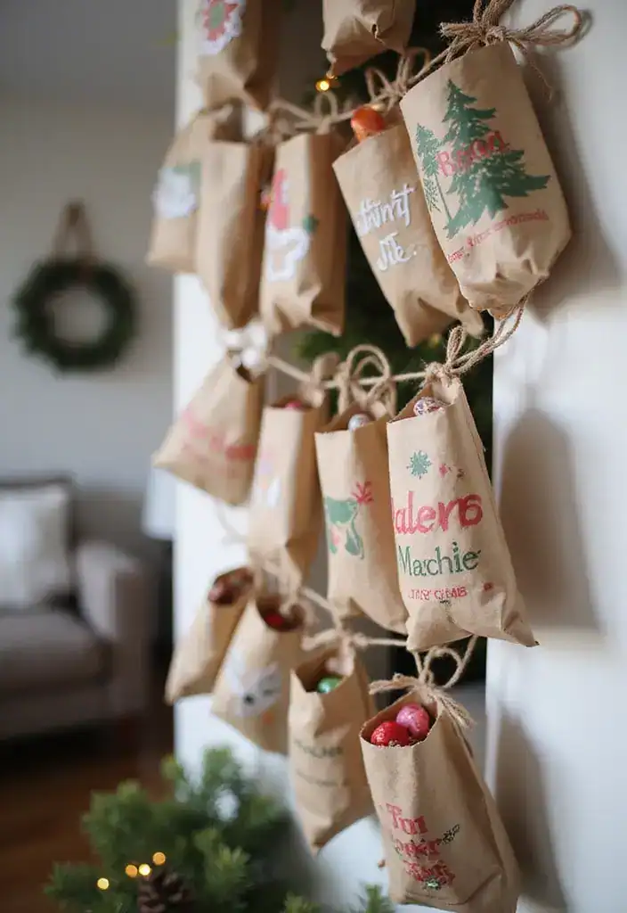 14 Gemütliche Bastelideen für Winterabende, die deine Stimmung heben! - 10. DIY Adventskalender aus Papiertüten