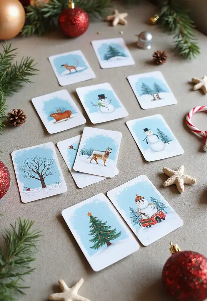 14 Gemütliche Bastelideen für Winterabende, die deine Stimmung heben! - 9. Spielkarten-Memory selbst gestalten