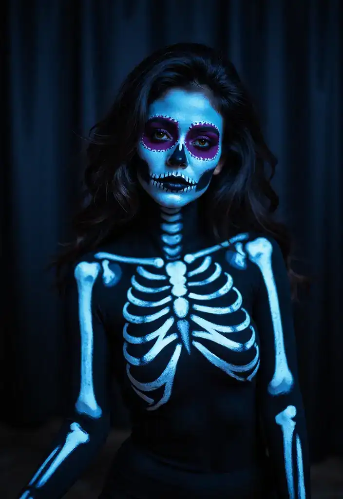 14 Halloween Makeup Ideas for 2025 That Will Make You the Star of the Night! - 4. Glowing Skeleton