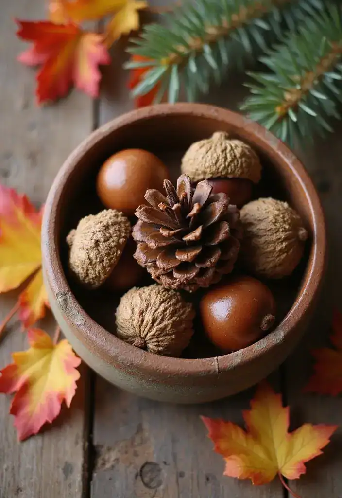 15 Fall Crafts That’ll Transform Your Home Into an Autumn Wonderland (You Won't Believe #10!) - 6. Acorn and Pinecone Decorations