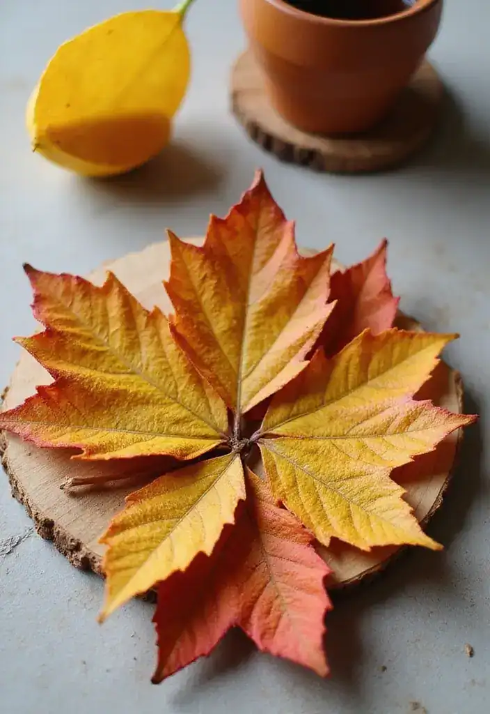 15 Fall Crafts That’ll Transform Your Home Into an Autumn Wonderland (You Won't Believe #10!) - 9. Handmade Leaf Coasters