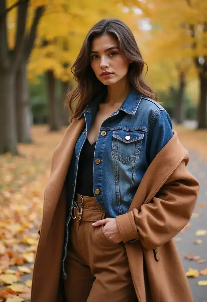 15 Layering Tricks with Coats That’ll Keep You Warm and Stylish This Autumn! - 7. The Denim Jacket Layering