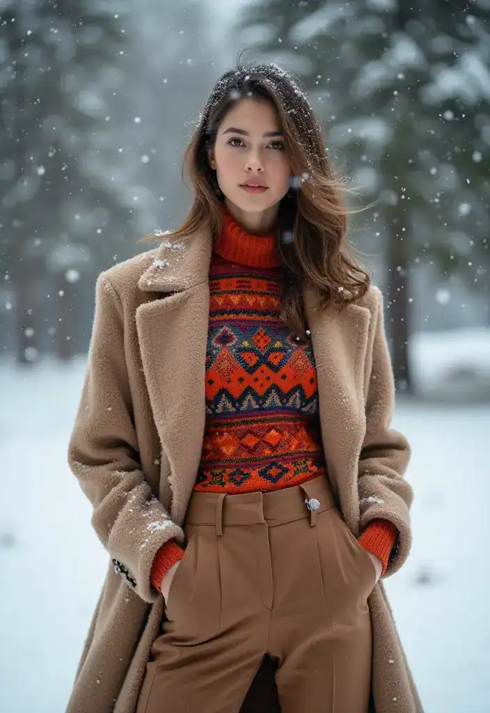 15 Trendy Winter Fashion Outfits That'll Keep You Cozy and Chic All Season! - 10. Printed Turtlenecks