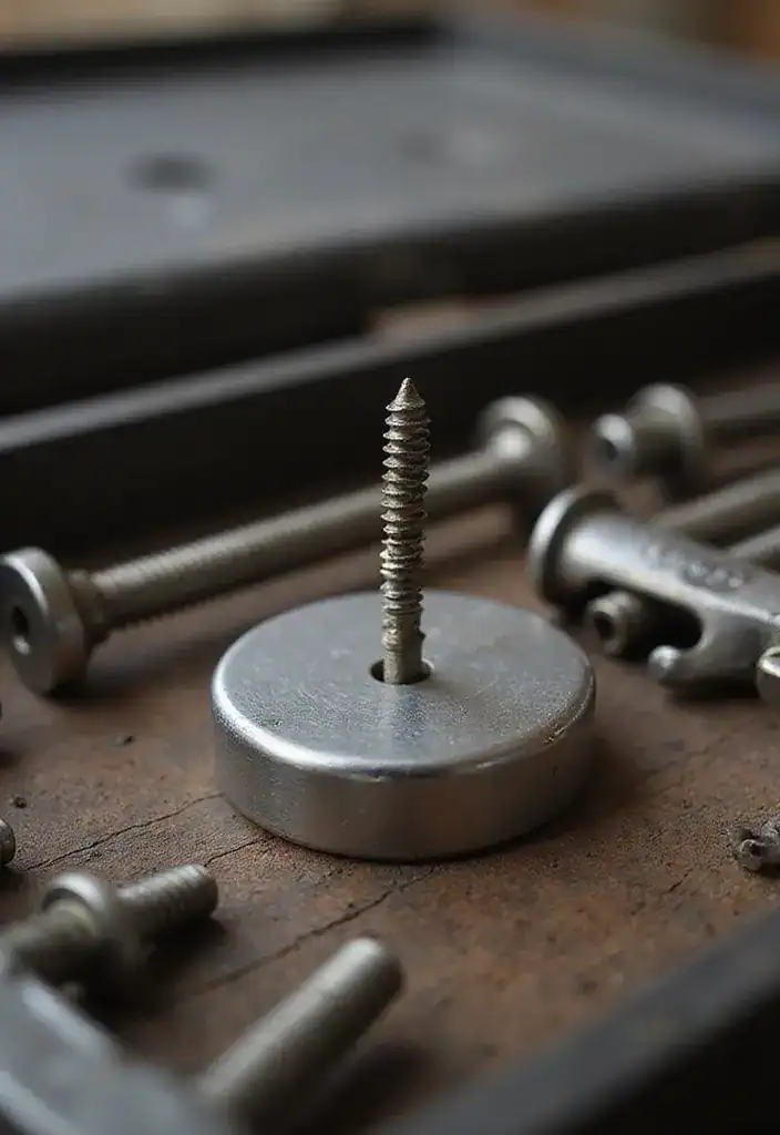 18 Akkuschrauber Hacks, die dir Zeit und Nerven sparen werden! - 3. Schrauben schnell finden mit einem Magnet