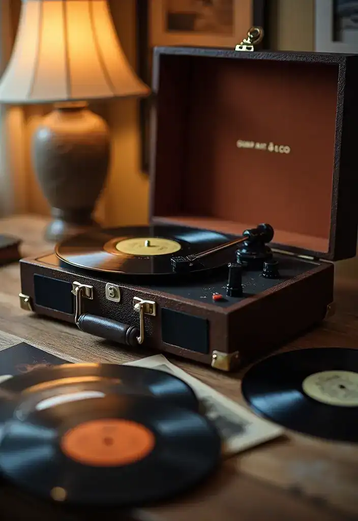 19 Sentimental Memory Gifts for Seniors That Will Bring Back Cherished Memories! - 3. Vintage Record Player with Favorite Albums