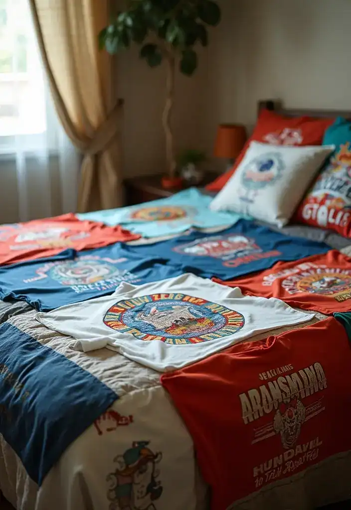 19 Sentimental Memory Gifts for Seniors That Will Bring Back Cherished Memories! - 6. Memory Quilt from Old T-Shirts