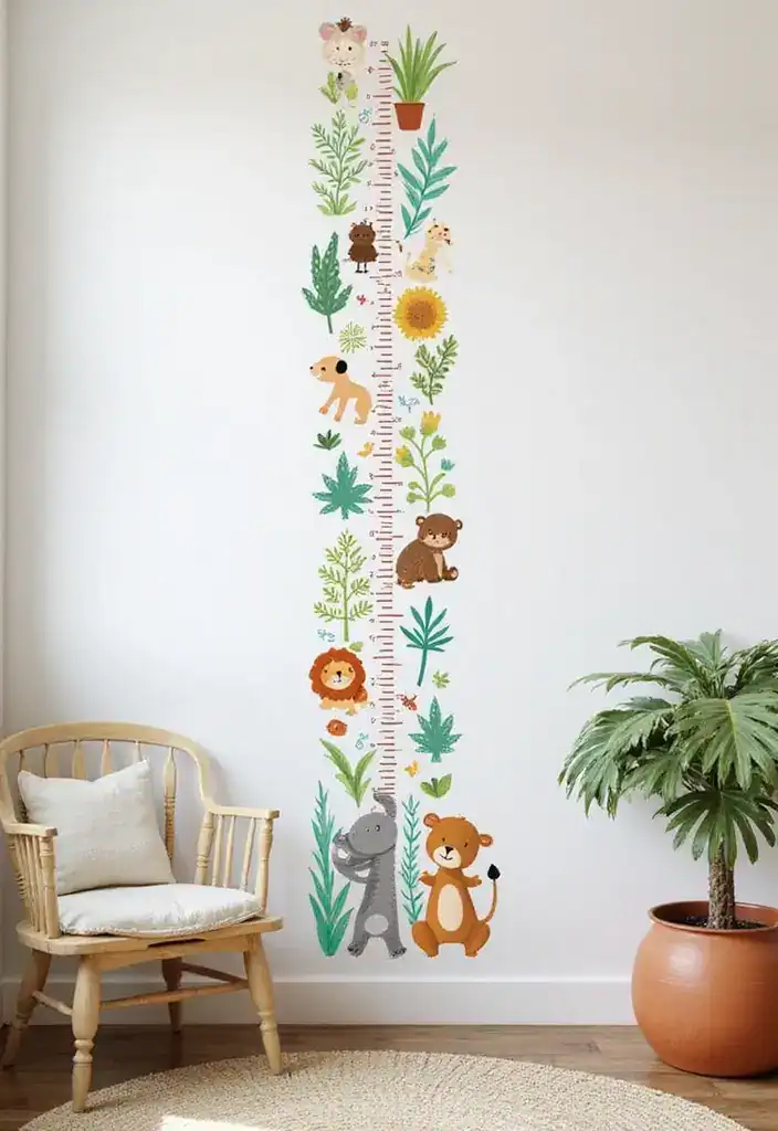 19 kreative Kinderzimmer Ideen, die mit deinem Kind mitwachsen! - 12. Wand-Tattoos mit Wachstumseffekt