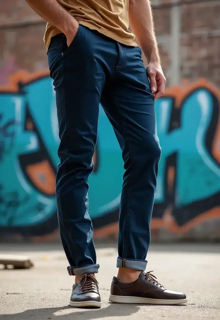20 Coole Streetwear-Stile, die deinen Look sofort aufpeppen! - 10. Chino-Hosen – Der schicke Twist