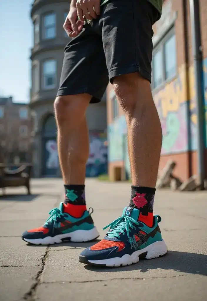 20 Coole Streetwear-Stile, die deinen Look sofort aufpeppen! - 12. Sneaker-Socken – Die coolen Accessoires