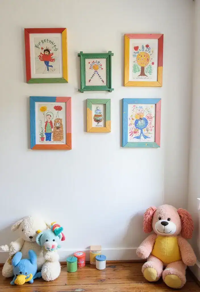 20 Einfache Holz Bastelprojekte, die Du noch Heute Ausprobieren musst! - 12. Holz-Bilderrahmen für Kinderkunst