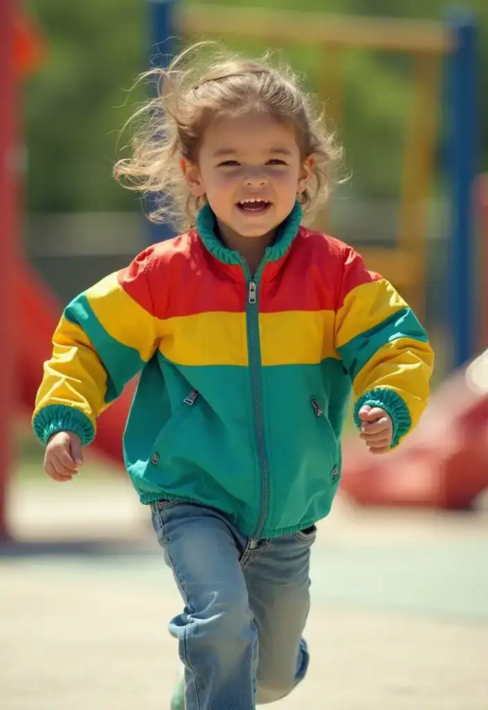 21 Trendy First Day of School Outfits Your Kids Will Absolutely Love (Wait Until You See #8!) - 16. Retro Windbreaker with Comfortable Jeans