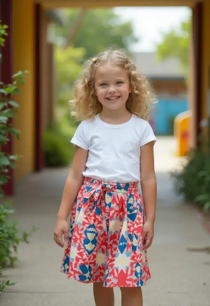 21 Trendy First Day of School Outfits Your Kids Will Absolutely Love (Wait Until You See #8!) - 17. Statement Skirt with Basic Tee