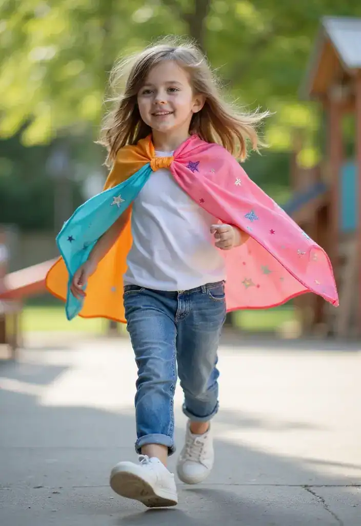 21 Trendy First Day of School Outfits Your Kids Will Absolutely Love (Wait Until You See #8!) - 20. Bright Colored Capes with Basic Outfits