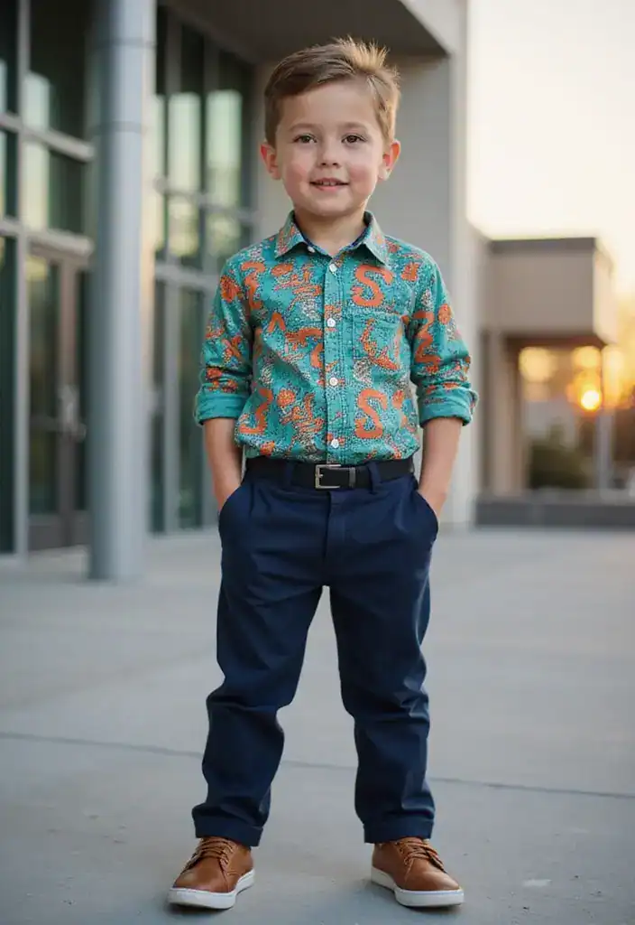 21 Trendy First Day of School Outfits Your Kids Will Absolutely Love (Wait Until You See #8!) - 21. Smart Casual with a Twist