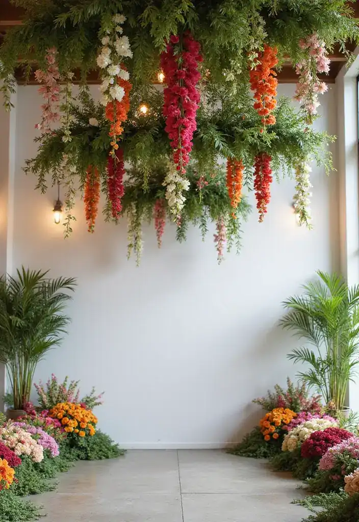 30 Creative Wedding Decor Ideas That Will Make Your Big Day Unforgettable - 1. Whimsical Hanging Florals