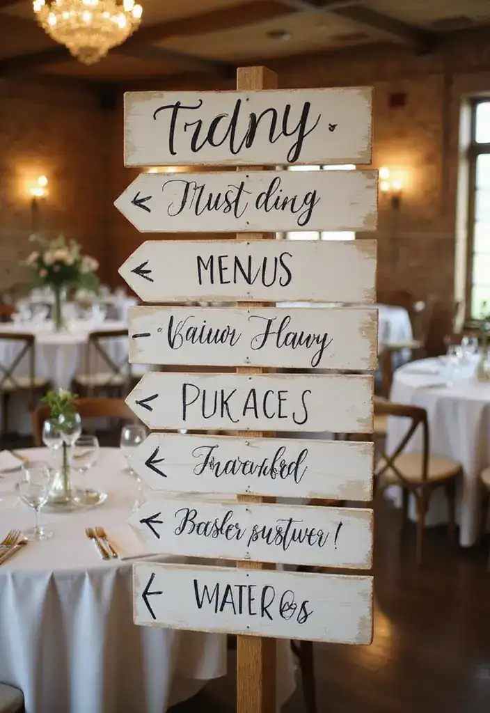 30 Creative Wedding Decor Ideas That Will Make Your Big Day Unforgettable - 23. Creative Signage