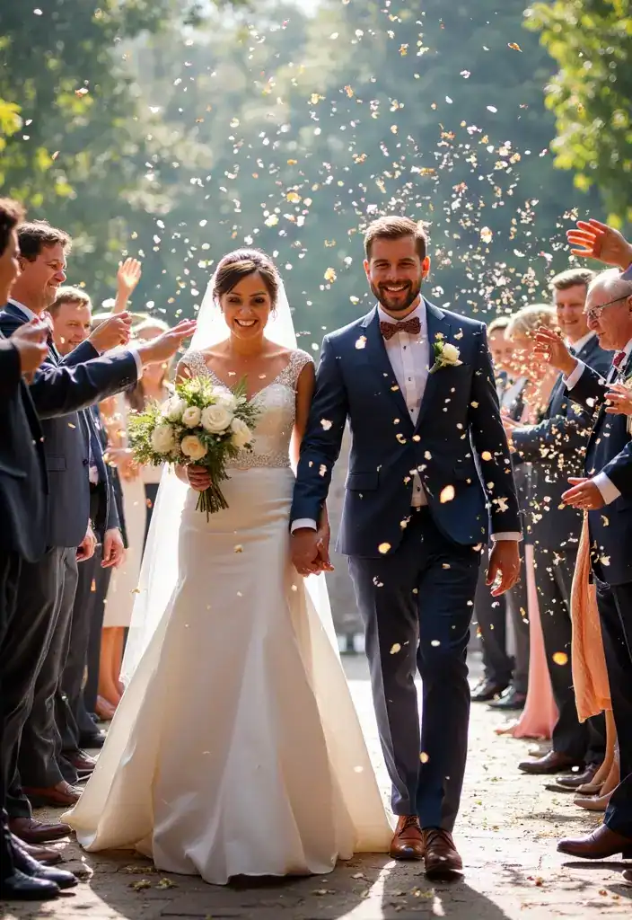 30 Creative Wedding Decor Ideas That Will Make Your Big Day Unforgettable - 29. Magical Confetti Showers