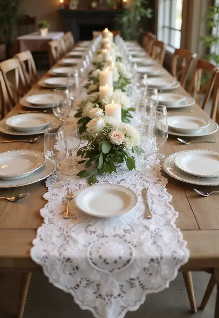 30 Creative Wedding Decor Ideas That Will Make Your Big Day Unforgettable - 8. Romantic Table Runners