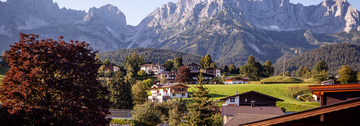 Blick auf den Wilden Kaiser von Going aus