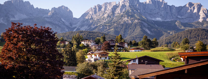 Blick auf den Wilden Kaiser von Going aus