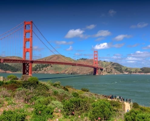 San Fransisco - Golden Gate Bridge im Sonnenschein